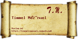 Timmel Mánuel névjegykártya